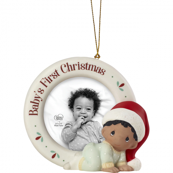 Baby's 1st Christmas - Photo Frame Ornament - African-American